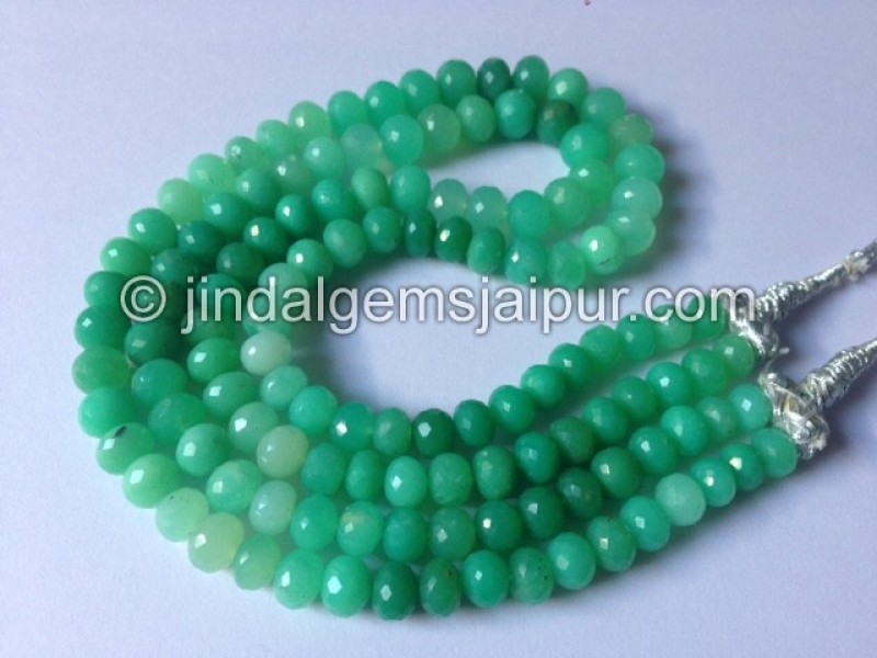 Chrysoprase Far Faceted Roundelle Shape Beads